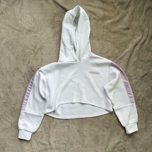 Zara Girls Cropped Hoodie Size 10 Purple White Gently Used